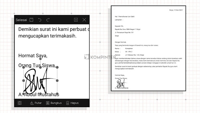 Berhasil Membuat Tanda Tangan di WPS Office Writer