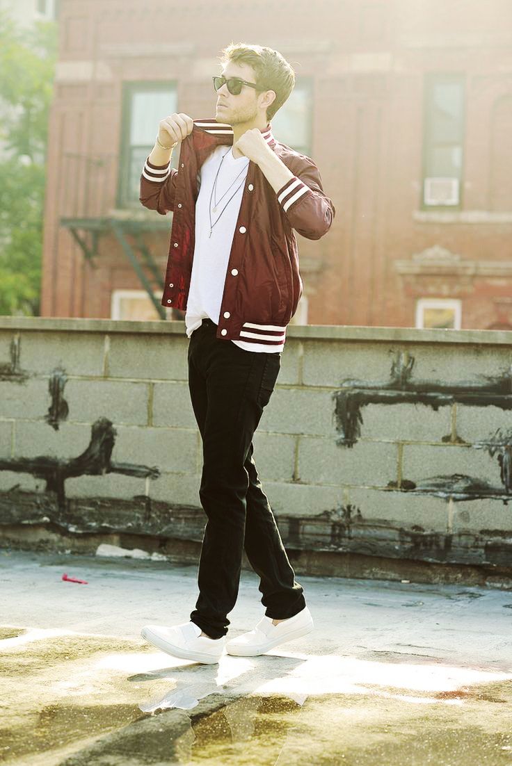 Maroon jacket black pants combination for men Men's