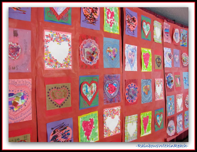 Valentine's Day Collaborative Quilt for Author Illustrator Visit with Debbie Clement 