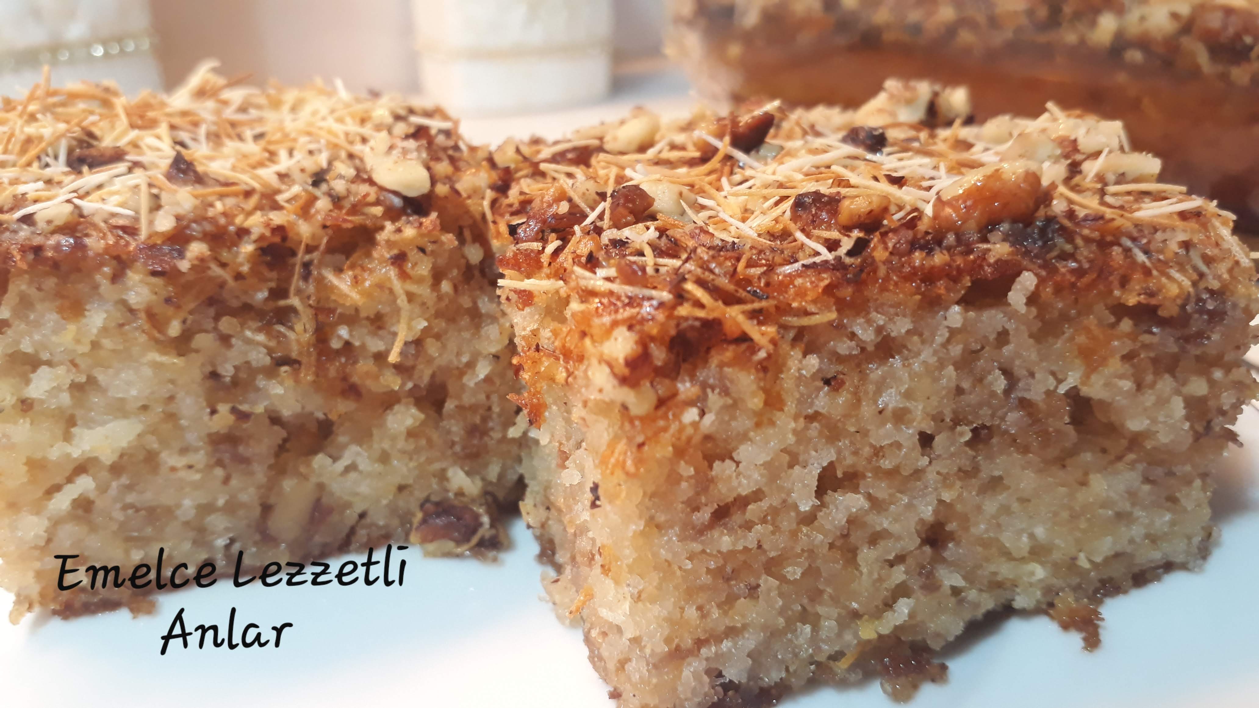 KADIYIFLI ŞERBETLİ KEK TARİFİ. Parmakları da yemek serbest 😁 Emelce