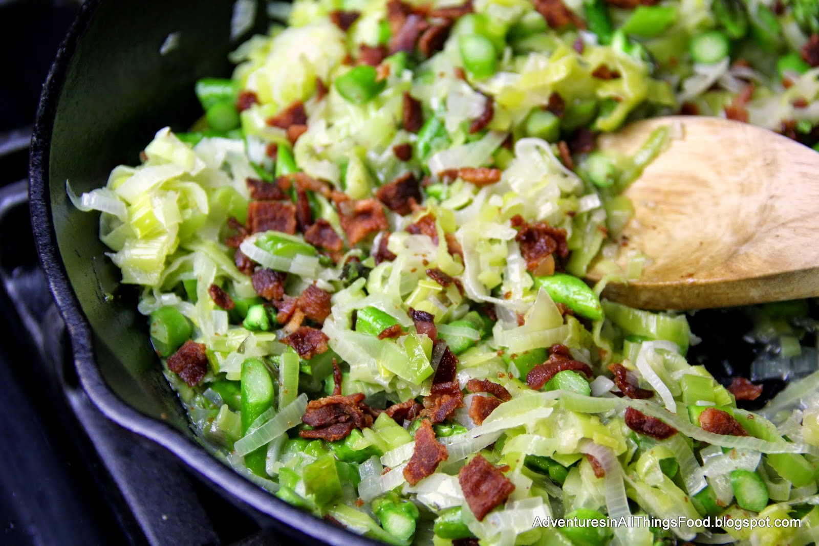 Adventures in all things food Bacon Leek and Asparagus Quiche