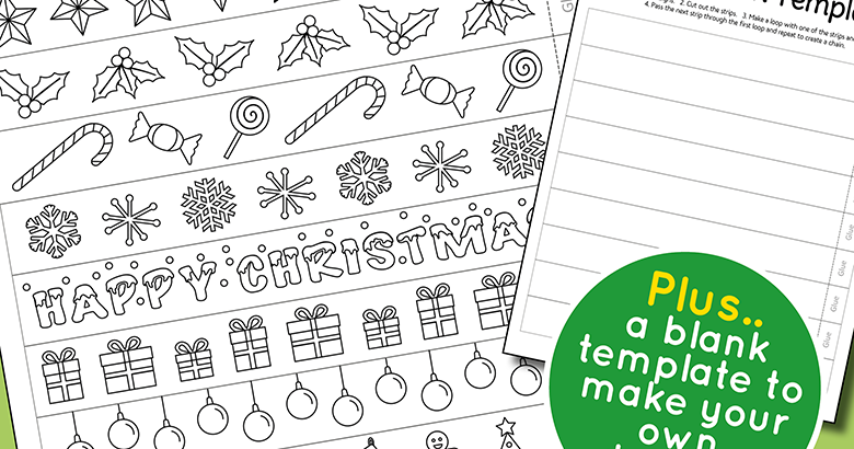 Printable Christmas Paper Chain Template Messy Little Monster