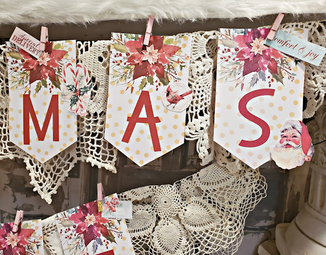 Penny's Vintage Home: Christmas Banner for the Fireplace