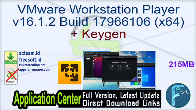 VMware Workstation Player v16.1.2 Build 17966106 (x64) + Keygen_ ZcTeam.id