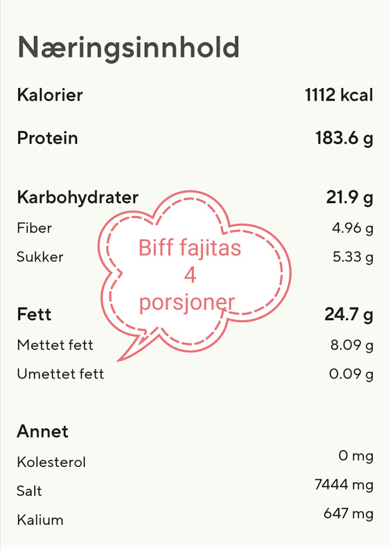 Edels Mat Lavkarbo BIFF FAJITAS a'la Edel 🍃