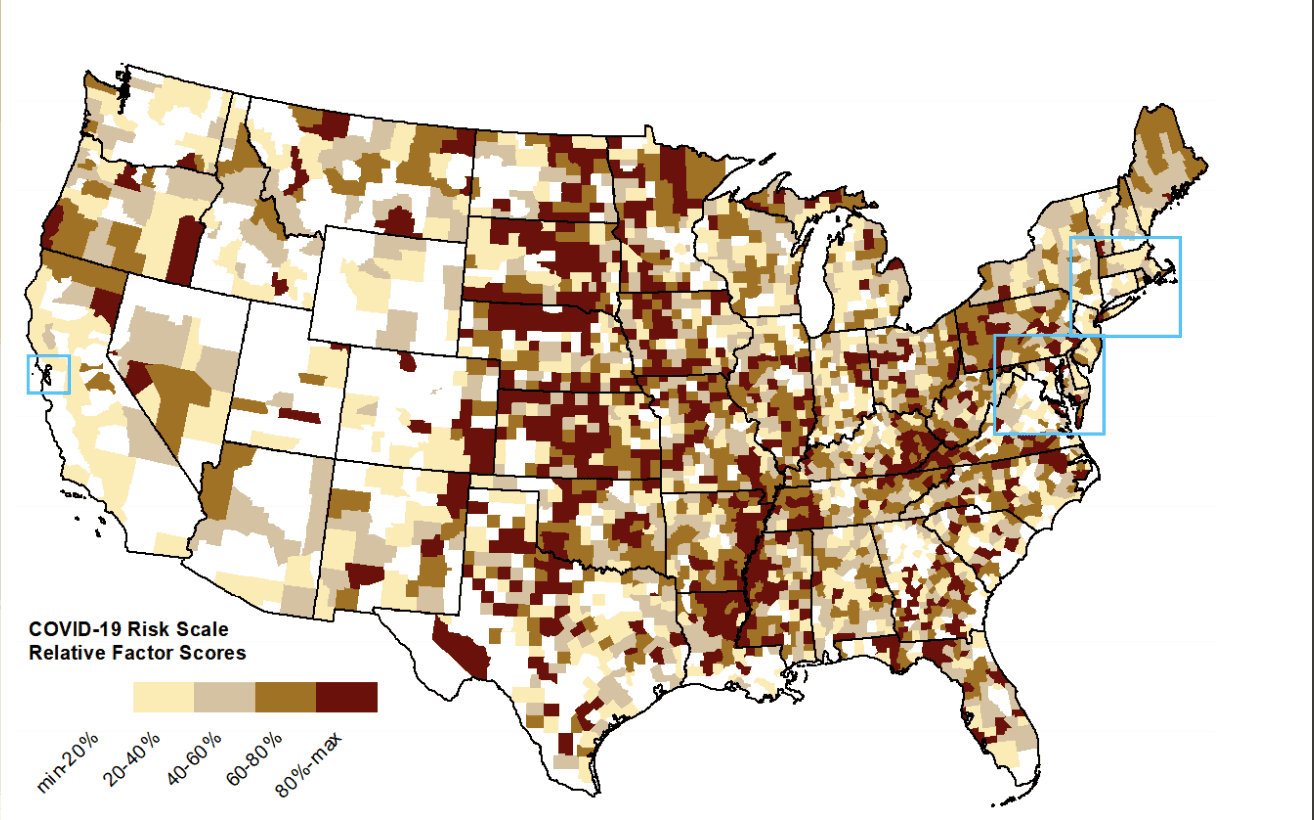 The Rural Blog New Covid 19 Risk Assessment Identifies Vulnerable Rural Areas By Degree See County Level Data