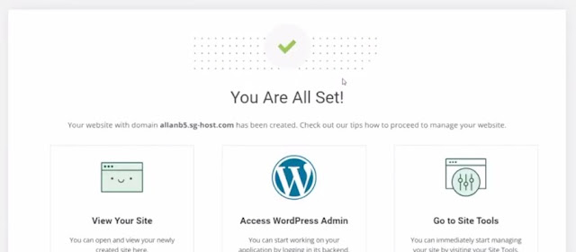 successfully installed wordpress