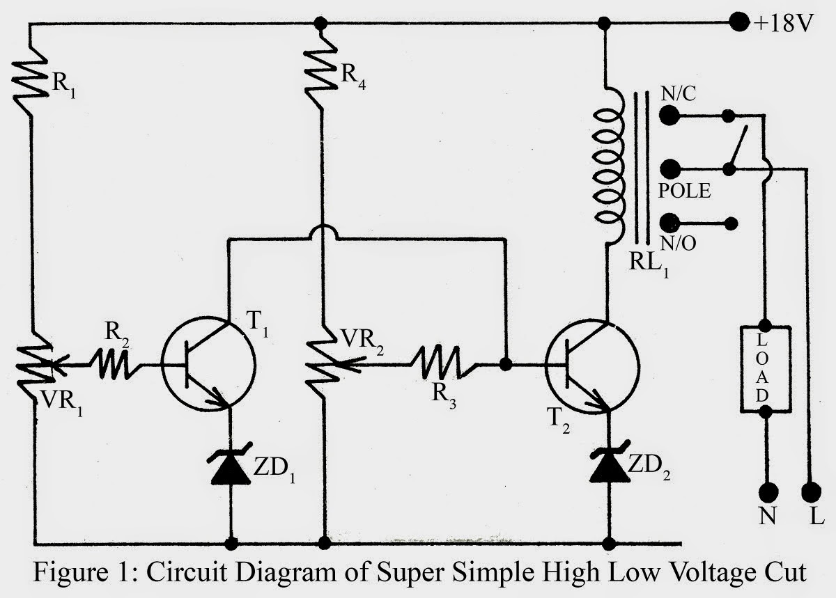 Simple low/high voltage cut circuit | Schematics World