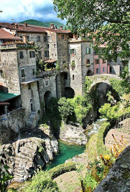 The village of Bagnone, set in the hills of Italy's region of Tuscany