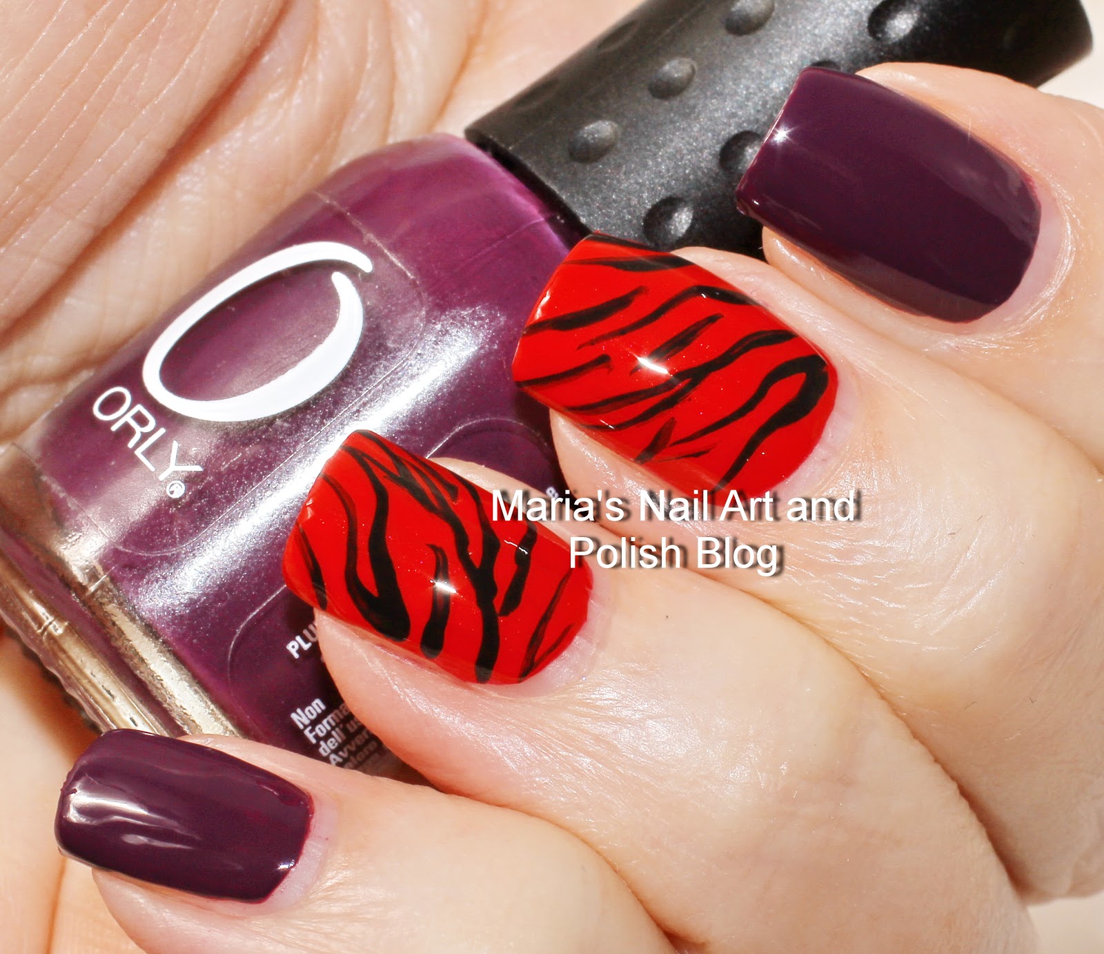 Marias Nail Art and Polish Blog Red zebra nail art
