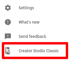 Creator Studio Classic Not Showing In Setting Of  Studio Beta 