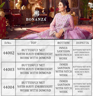 Bonaza Latest Hit design Pakistani Suits In Wholesale Rate Collection