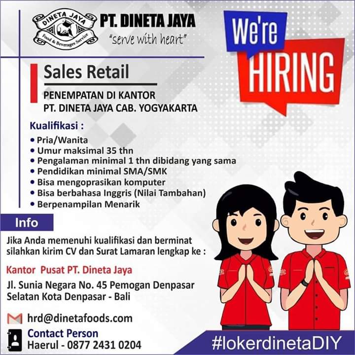 Lowongan Kerja PT. Dineta Jaya Cabang Yogyakarta - Lowongan Kerja