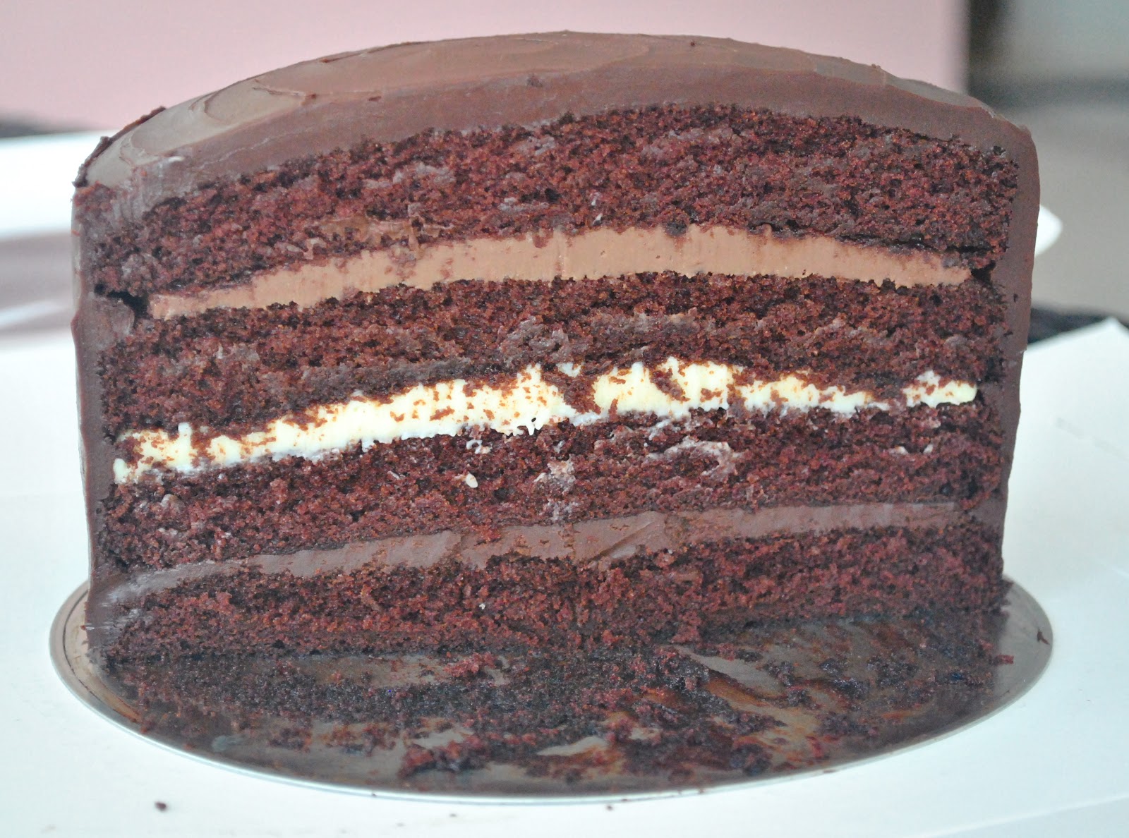 fridays with coco triple chocolate ganache layer cake