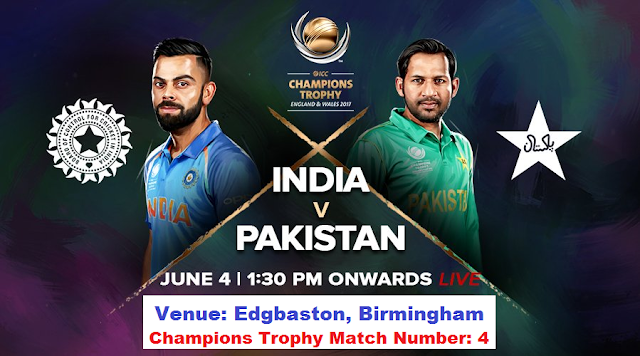 ICC Champions Trophy 2017 India vs Pakistan Match 4th June