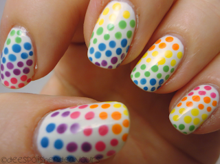 Rainbow Polka Dots Nails Inspired By Kayla