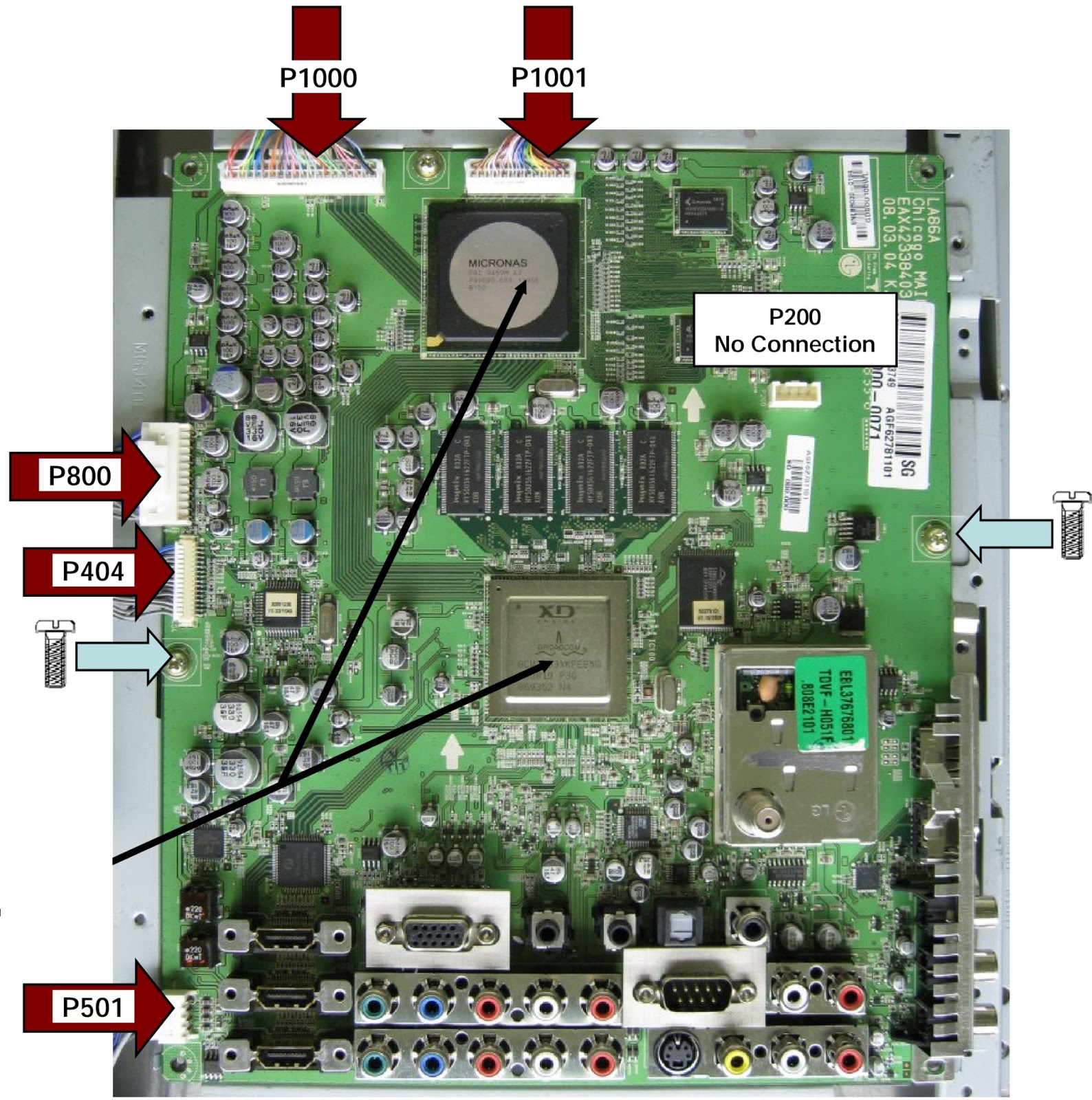 Electro help: LG 47LG90 LED LCD TV - MAIN BOARD REMOVAL - SERVICE MODE