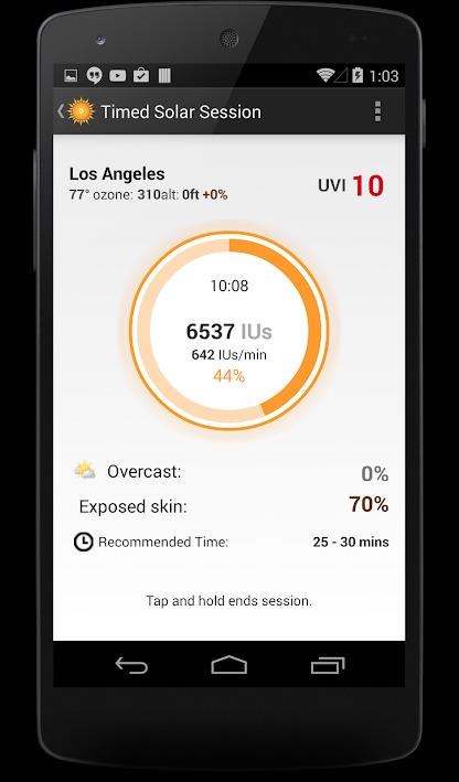 Ứng dụng Dminder trên điện thoại có thể giúp bạn tính toán lượng vitamin D bạn tạo ra dựa trên vị trí, thời gian và thời tiết nơi bạn sống