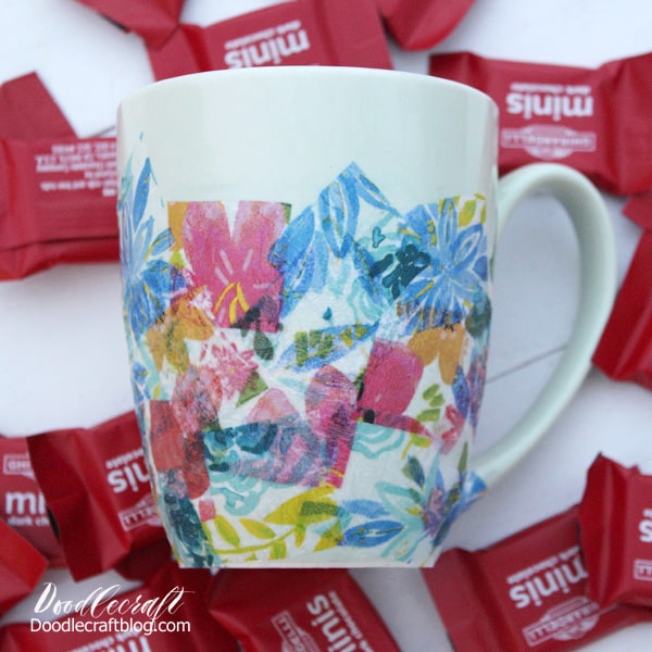 Mod Podge Napkin Mug Handmade Gift Idea!