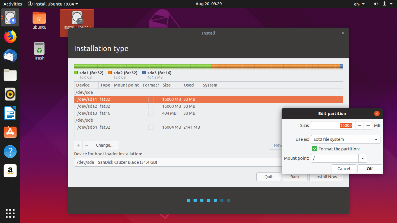 Ubuntu partition scheme ssd
