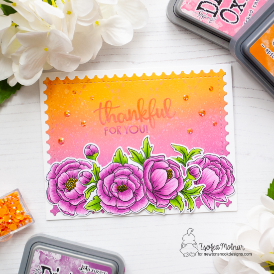 Thankful for you by Zsofia features Framework, Argyle, Peony Blooms, and Thankful Thoughts by Newton's Nook Designs; #newtonsnook