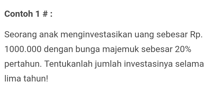 Contoh Soal Cara Menghitung Bunga Majemuk Serta Pembahasannya Ilmuhitung Dwi Purwanto