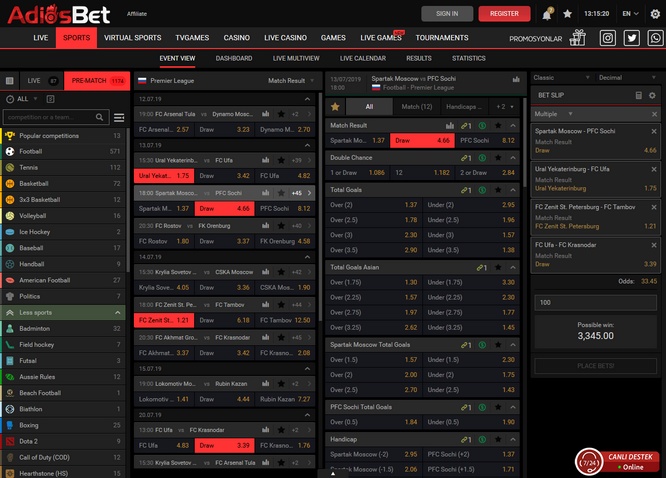 Adiosbet Prematch