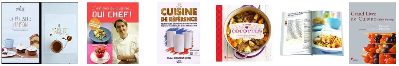 Les livres de cuisine comme appui