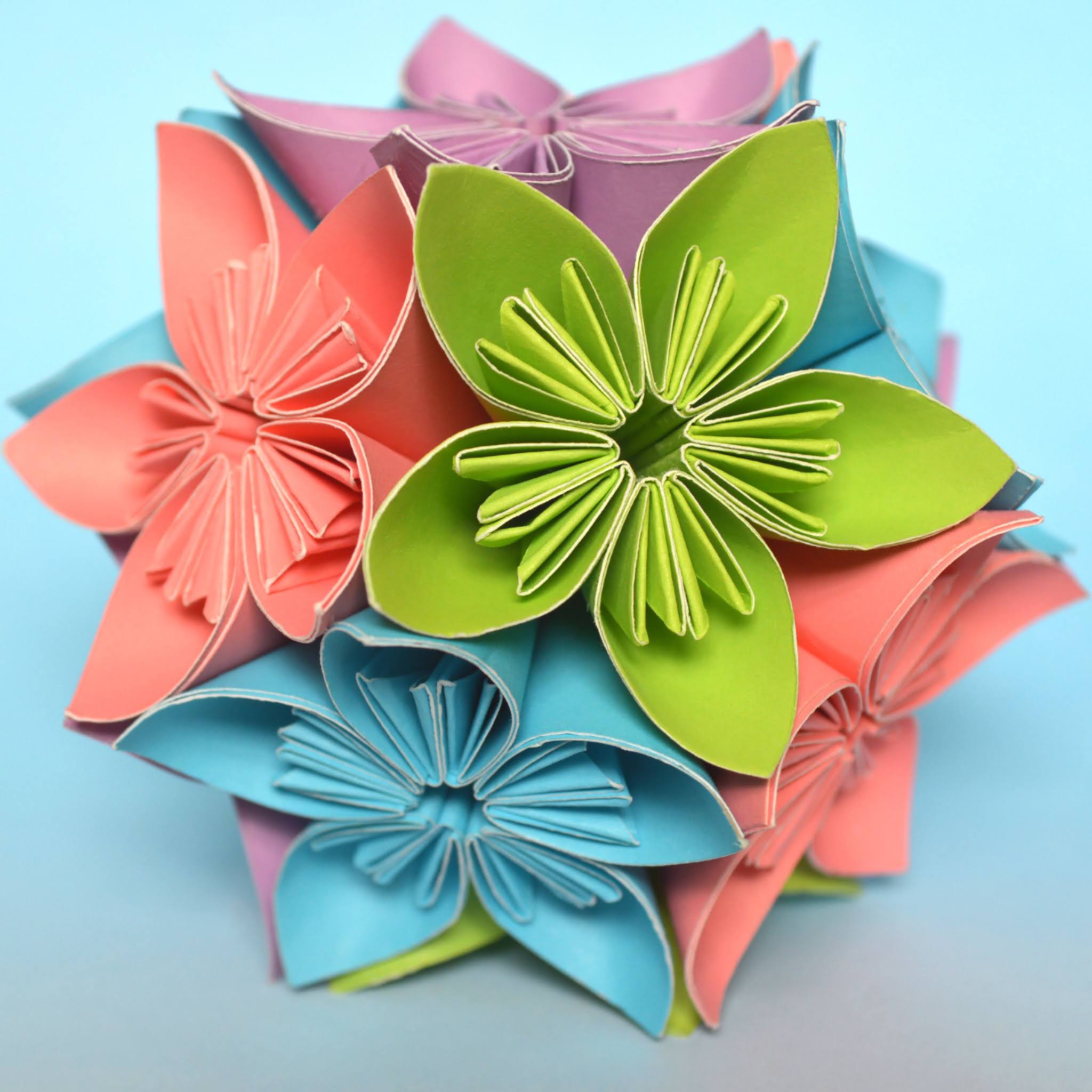Paper Origami Flower Certificate Letter