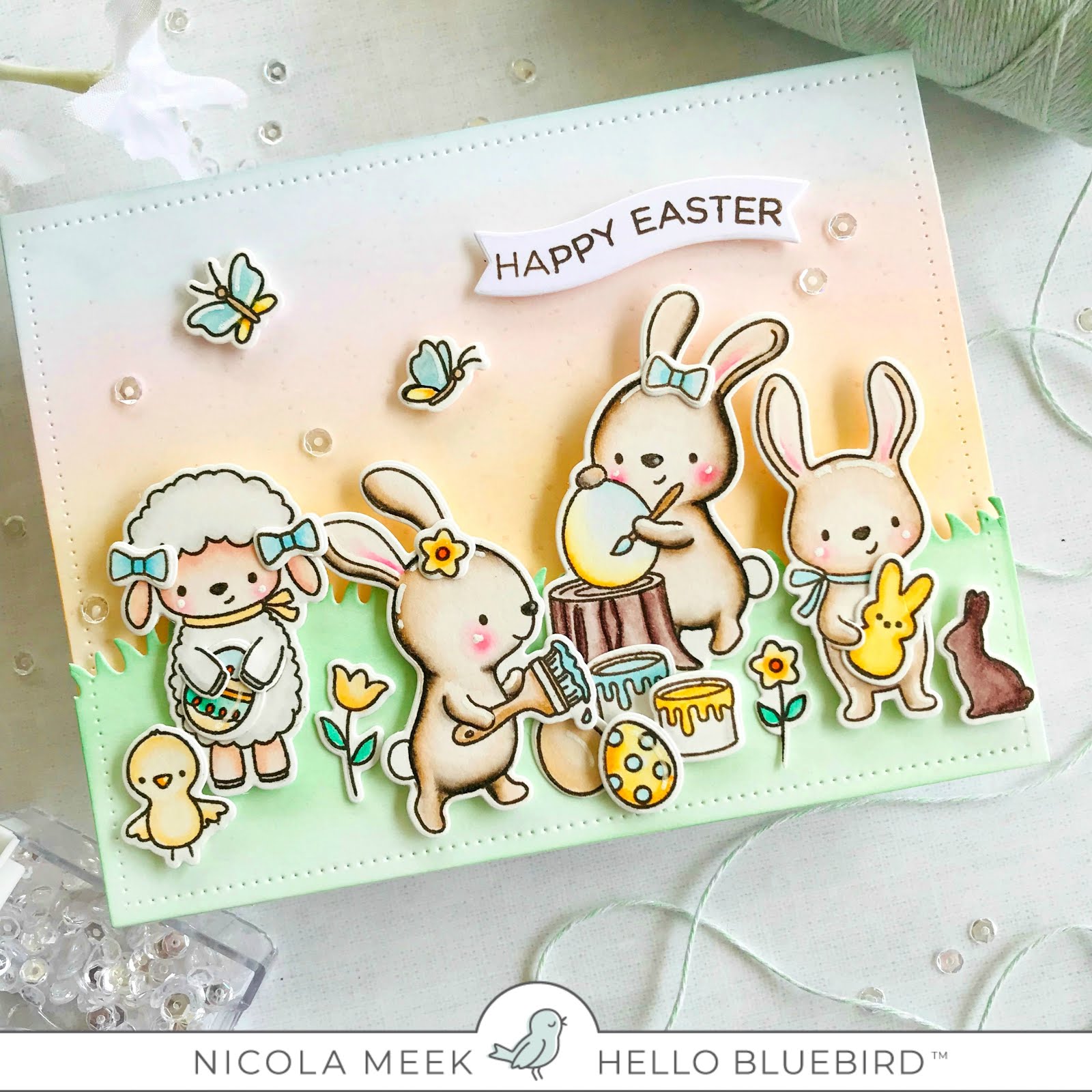Nicky Noo Cards: Easter Egg Hunt & Spring Gatherings - Hello Bluebird