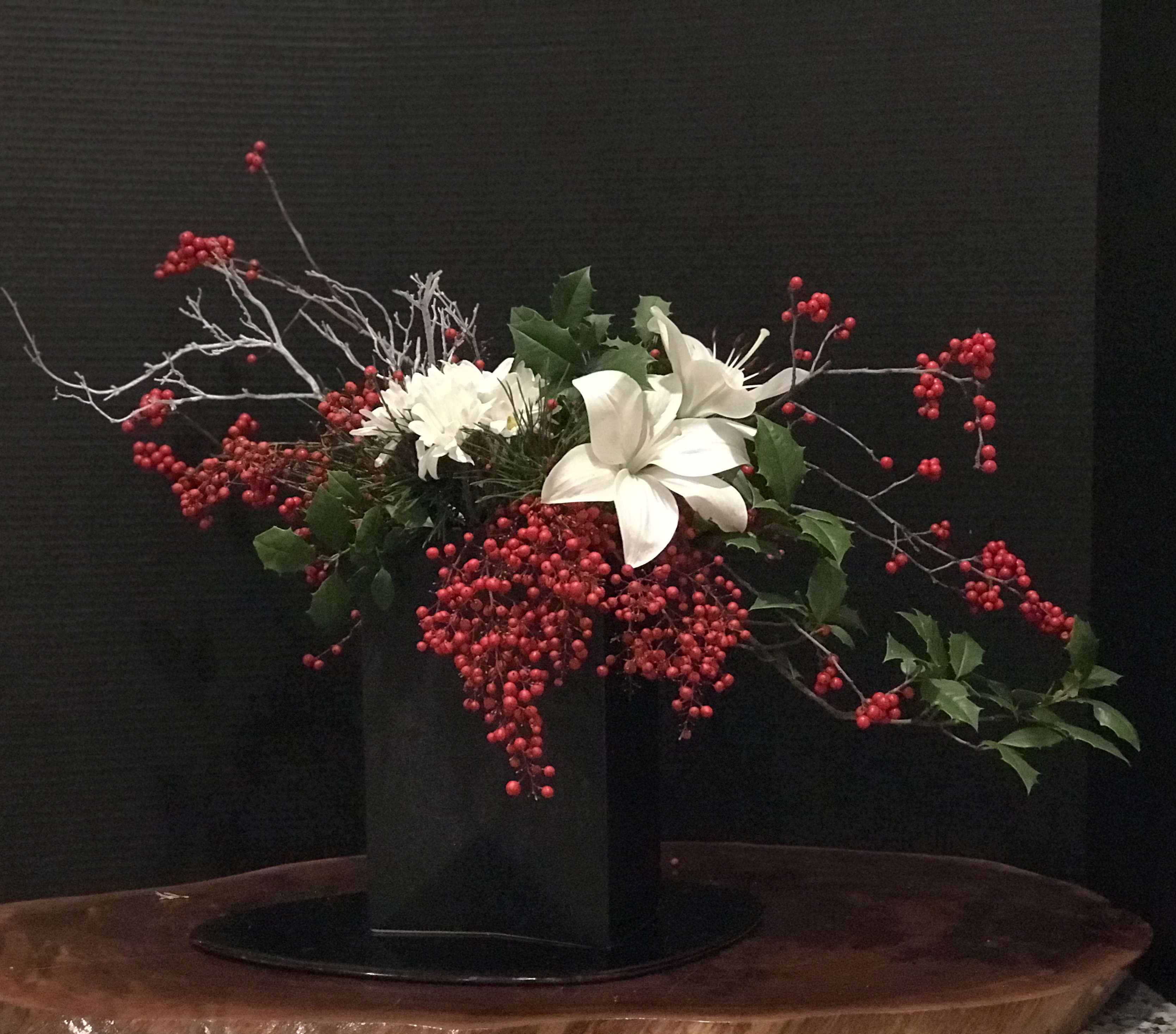 Orchids and Ikebana Holiday Arrangement (2)