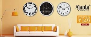 Clocks upto 70% off + 10% off on Rs. 499 – SnapDeal
