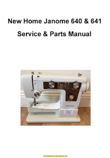 Janome New Home 640-641 Sewing Machine Service-Parts Manual.