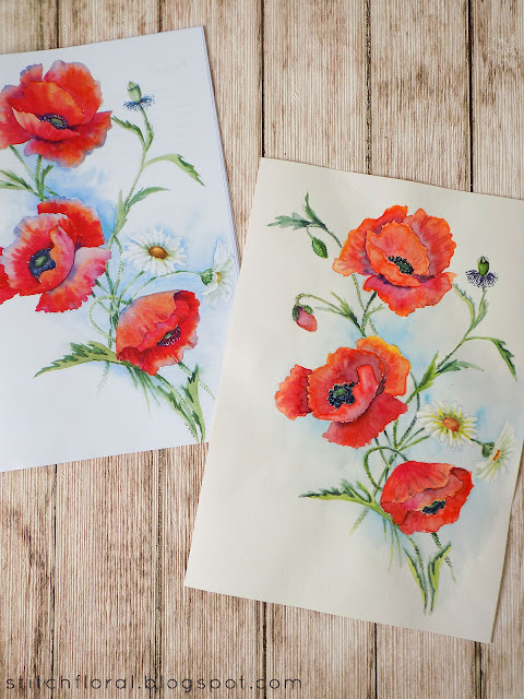 My watercolor progress and importance of guided learning - Stitch Floral