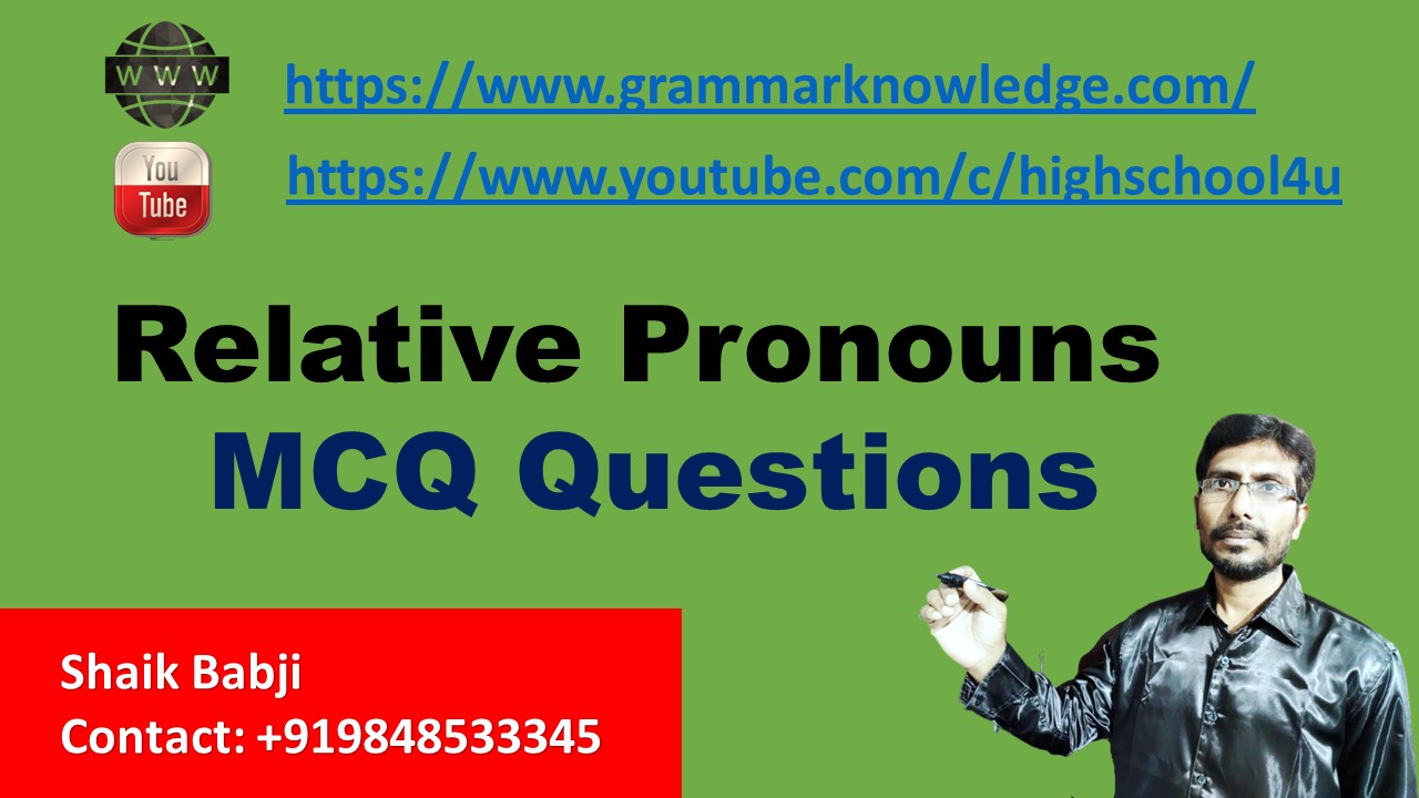 Relative Pronouns MCQ Questions Combine The Sentences With Who Which That Learn English