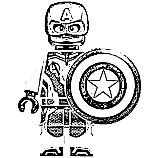 Lego Captain America Coloring Pages | Lego Captain America Drawing