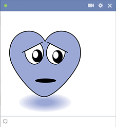 Sad heart face emoticon