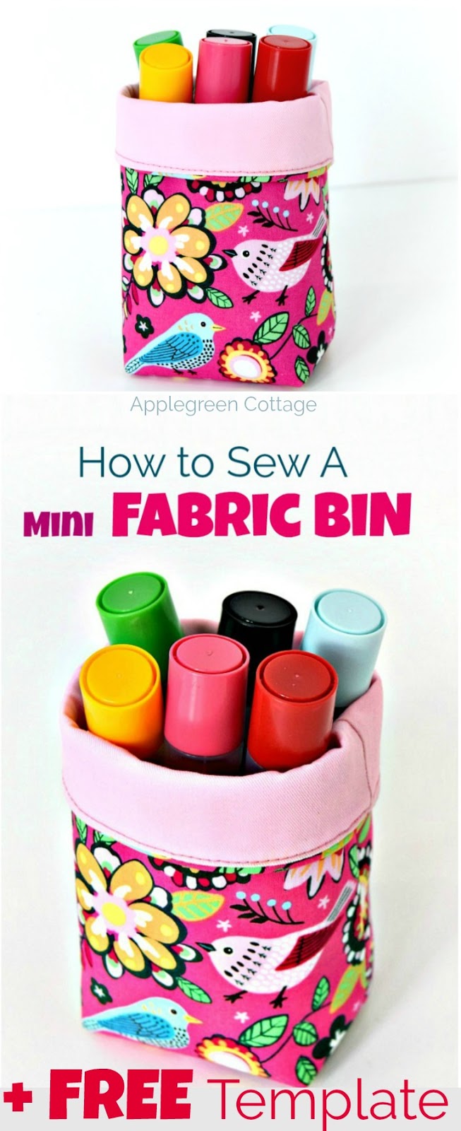A Mini Fabric Bin Free Template AppleGreen Cottage