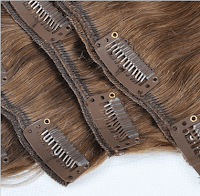 Traditional clip-in hair extensions