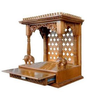 Star Design Brown Teak Wood Temple