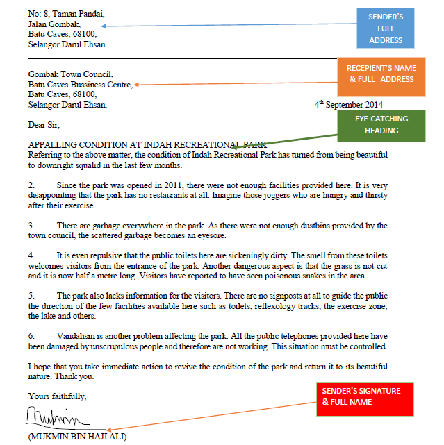 love your english 6 sample formal letter of complaint sample letter of complaint
