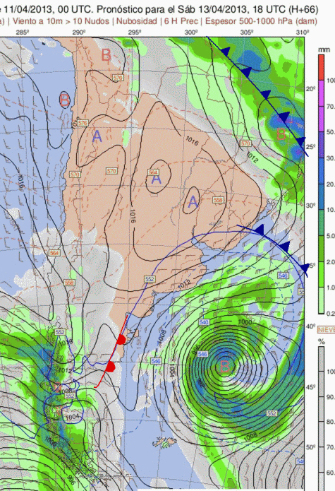 Meteorolog a Pr ctica Carta Prevista Para El Sabado 13 Abril 2013 