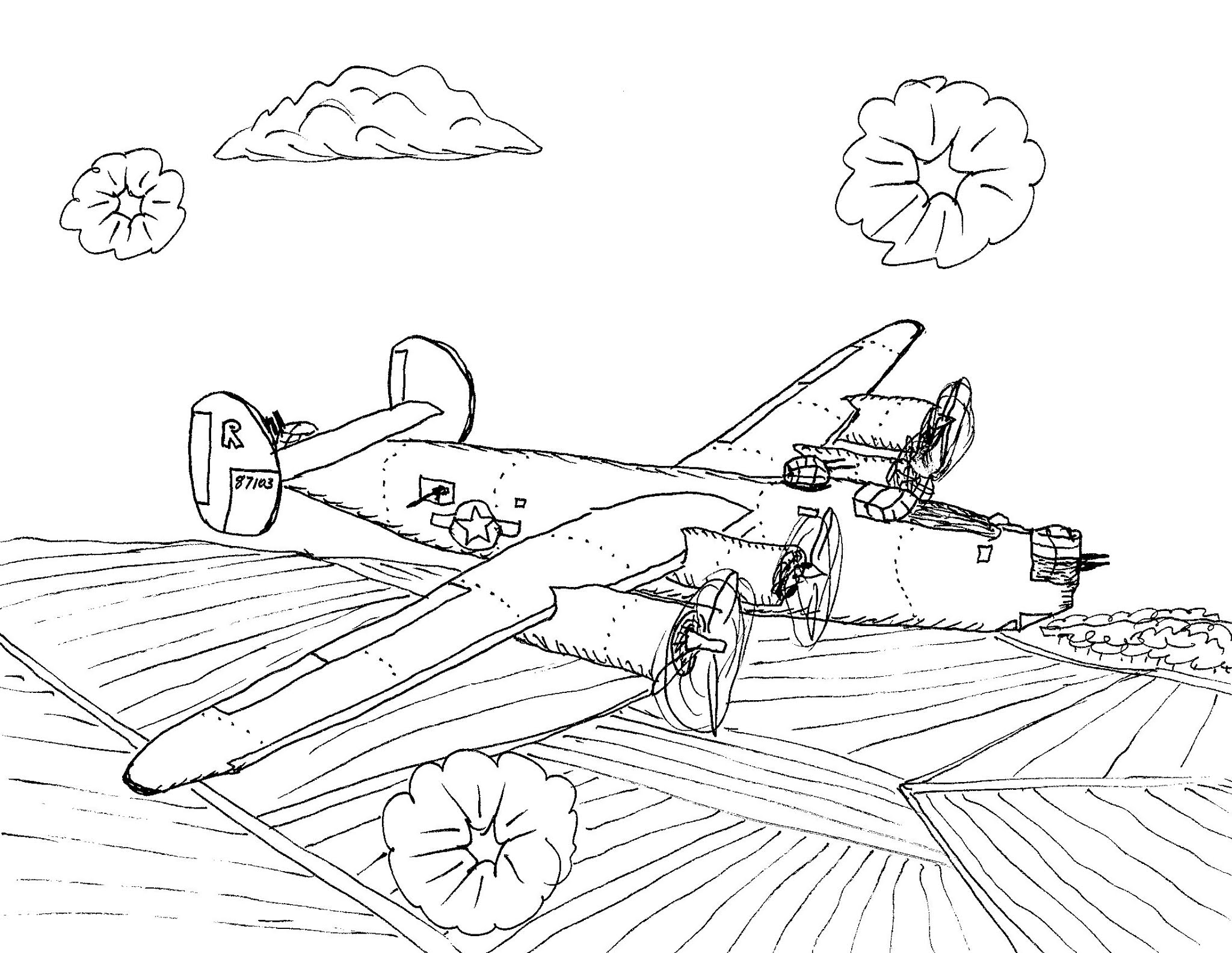 Robin's Great Coloring Pages B17 Flying Fortress & B 24 Liberator coloring pages