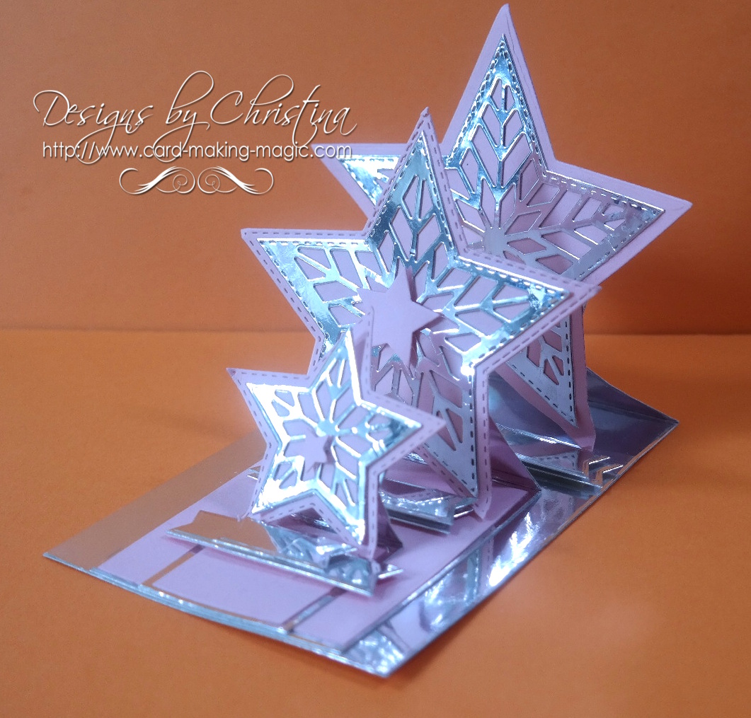 Flowers, Ribbons and Pearls Triple Star Easel Card