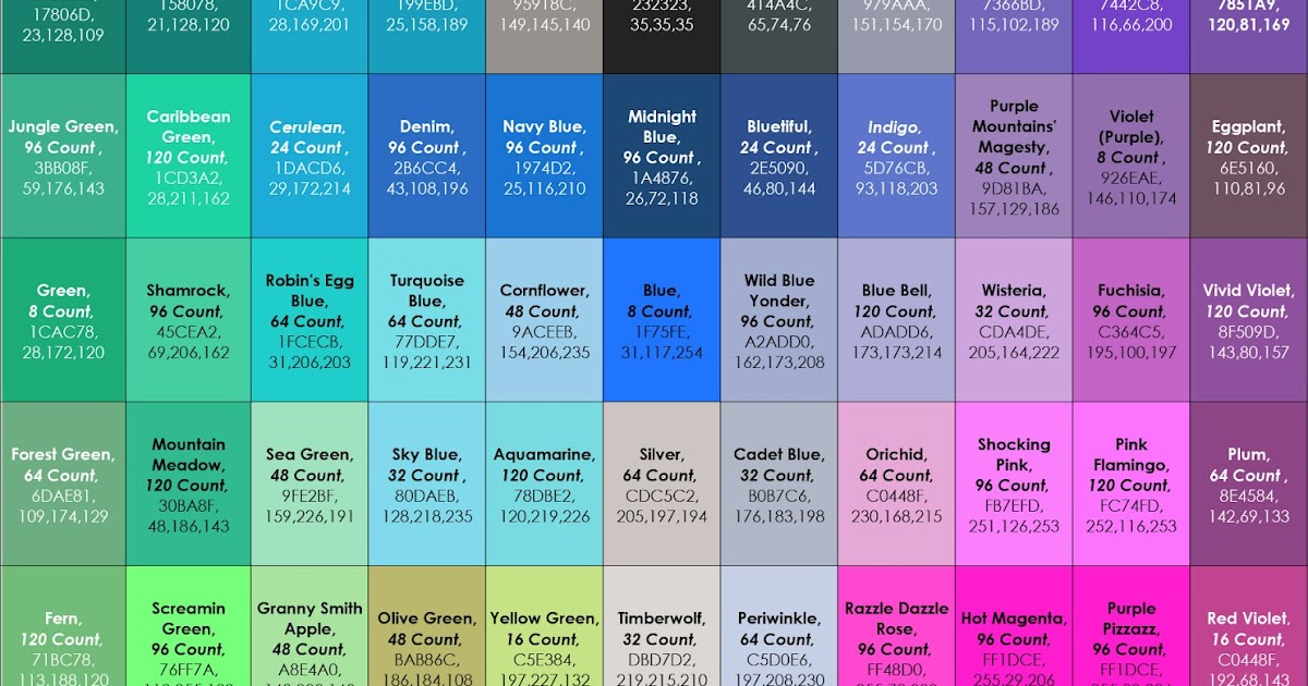 Complete List of Current Crayola Crayon Colors | Jenny's Crayon Collection