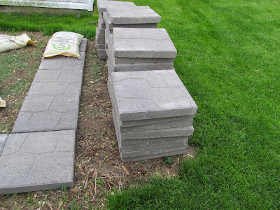 patio stones stacked