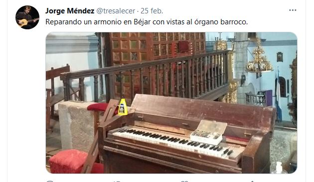 El compositor Jorge Méndez ofrece un concierto en Santa María la Mayor de Béjar - 28 de febrero de 2021