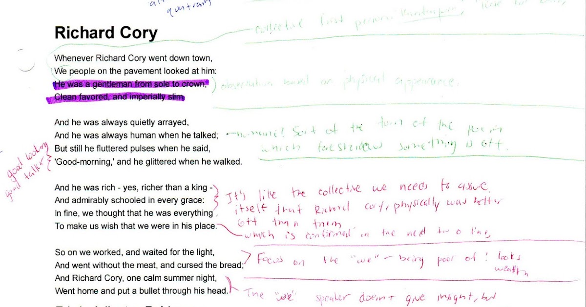 Richard Cory Analysis Term Paper Conclusion