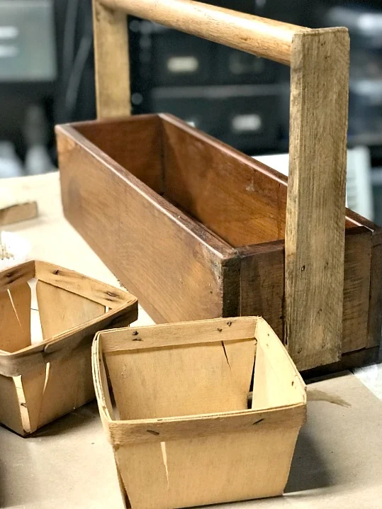 Repurposed Vintage Berry Basket Tote for Easter