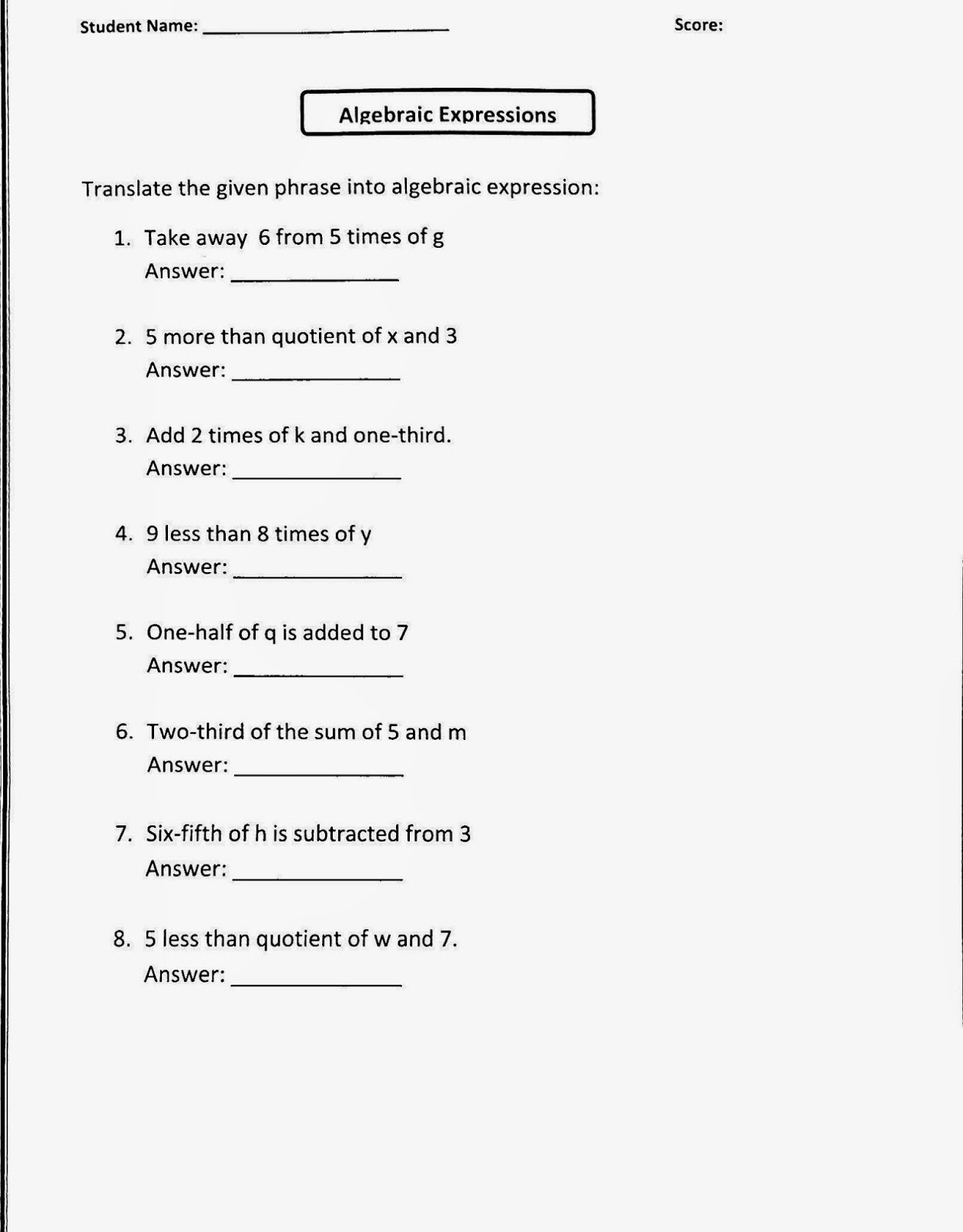 Mrs. White's 6th Grade Math Blog: 11/6/2014 HOMEWORK